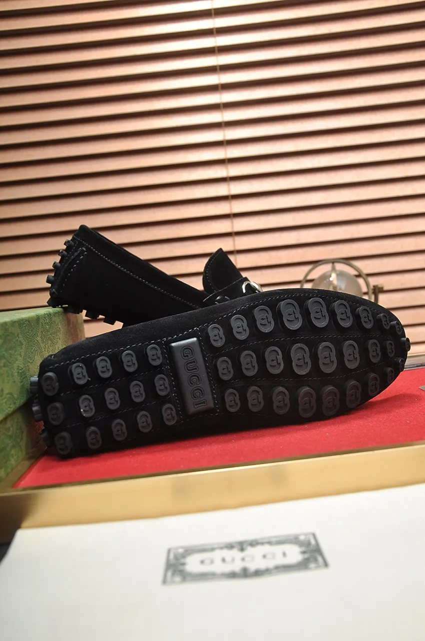 Men's Men's Shoes💰420💶【GUCCI】 (High-end Niuli) New 🍀Gucci*——Gucci Doudou Shoes! Made of imported original cowhide, the inner top layer is comfortable cowhide lining! Original wear-resistant rubber outsole! High quality products! Code number 38-44!